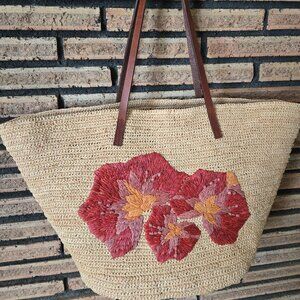 Sezane Panier Flora Floral Basket bag